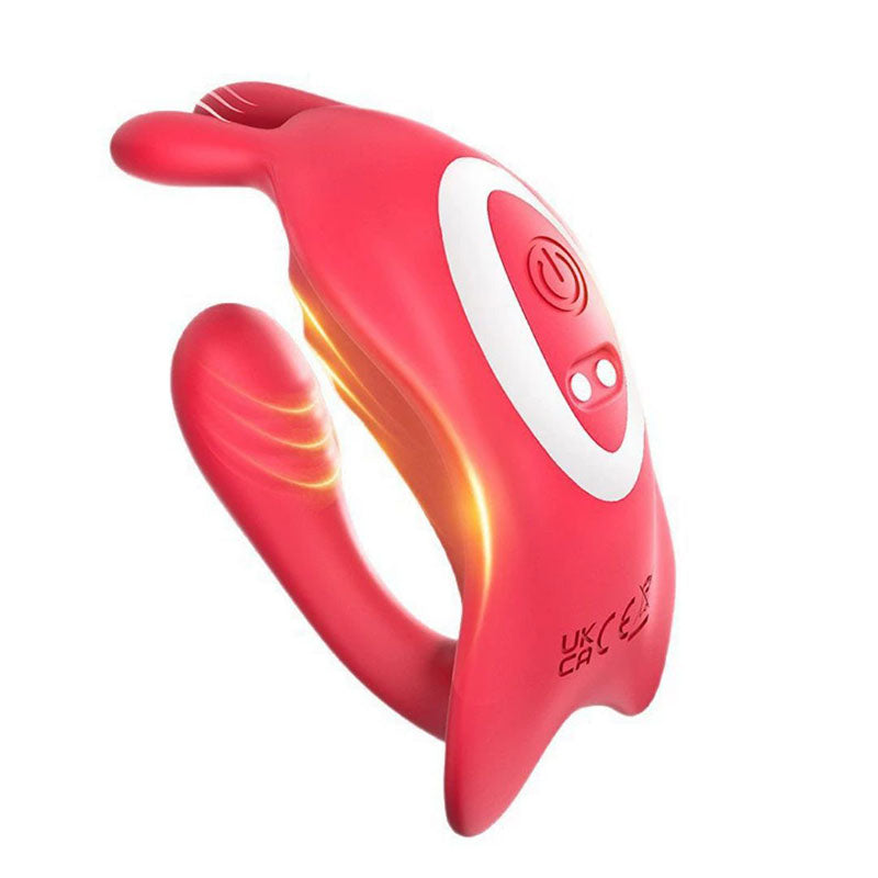 WONDEBLISS Rabbit Wearable Vibrator β Front View in Red