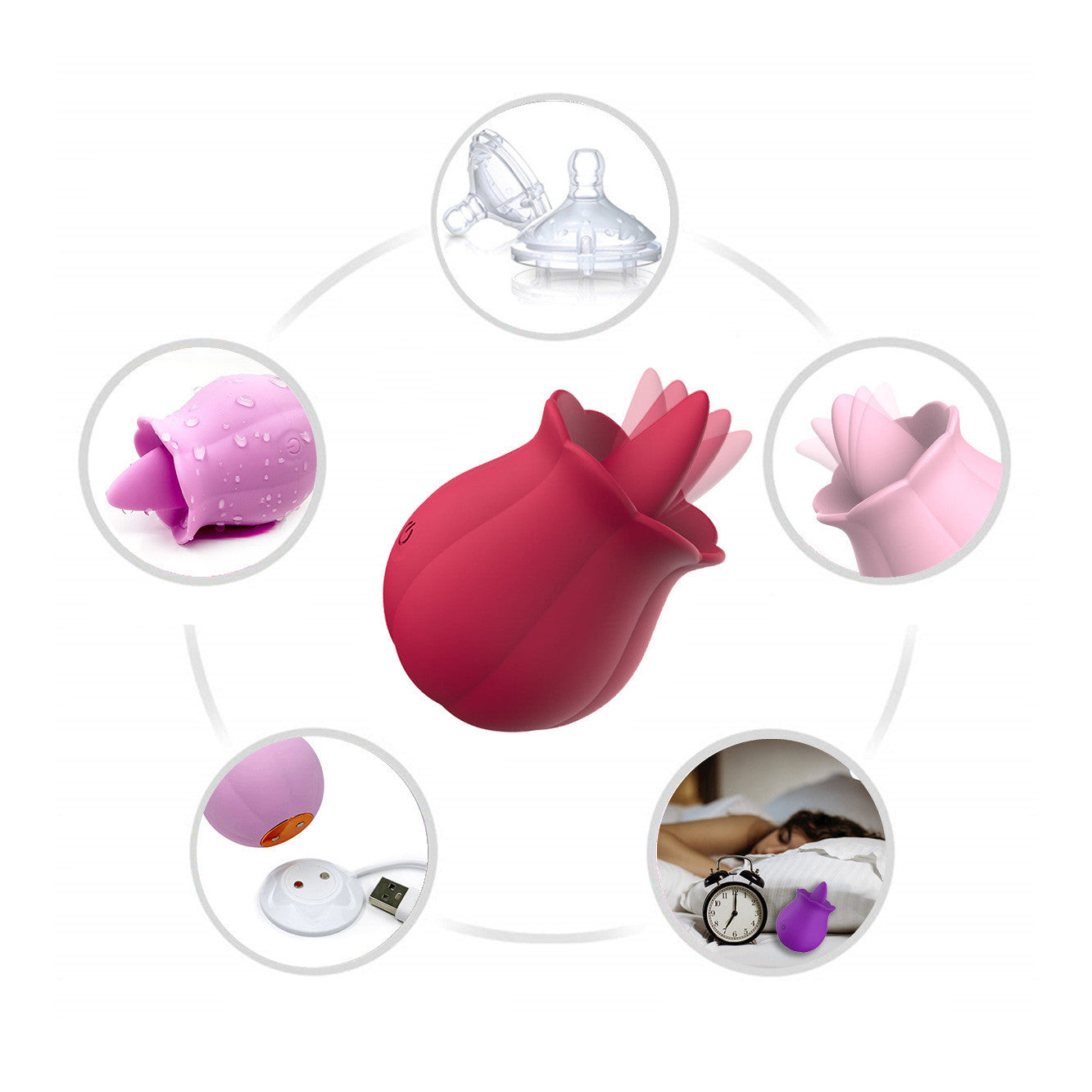 Pumpkin Rose Tongue Licking Suction Massager