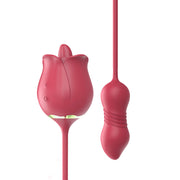 Rose Tongue Licking Thrusting Vibrator - 3-in-1