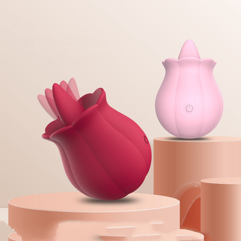 Pumpkin Rose Tongue Licking Suction Massager