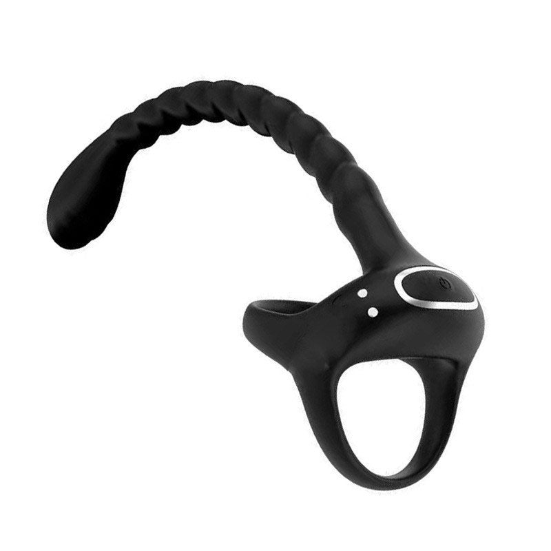 WONDEBLISS 3-in-1 prostate massager front overall view, black