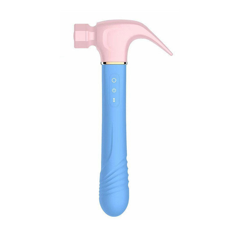 Wondebliss 4-in-1 Hammer Vibrator - Pink Blue - Front View