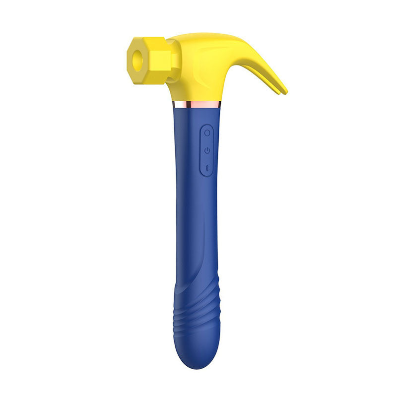 Wondebliss 4-in-1 Hammer Vibrator - Yellow Blue - Front View