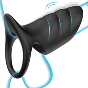WONDEBLISS Aile vibrating cock ring black color side view main product photo