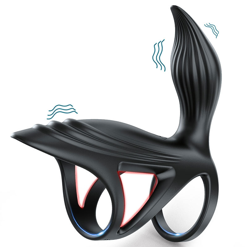 WONDEBLISS Alien vibrating cock ring black color design main product photo