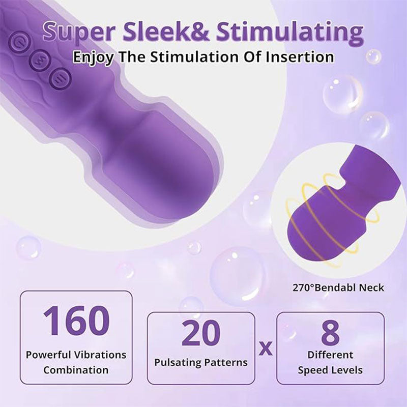 Wondebliss AV Wand Massager Large - 20-Speed Vibration Modes Chart