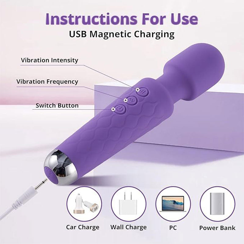 Wondebliss AV Wand Massager Large - USB Rechargeable Charging Demo