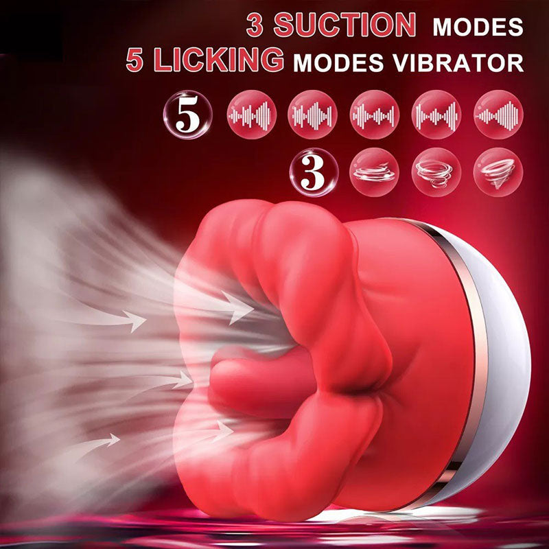 Wondebliss Big Mouth Massager 3 Suction and 5 Licking Modes - Adjustable Intensity