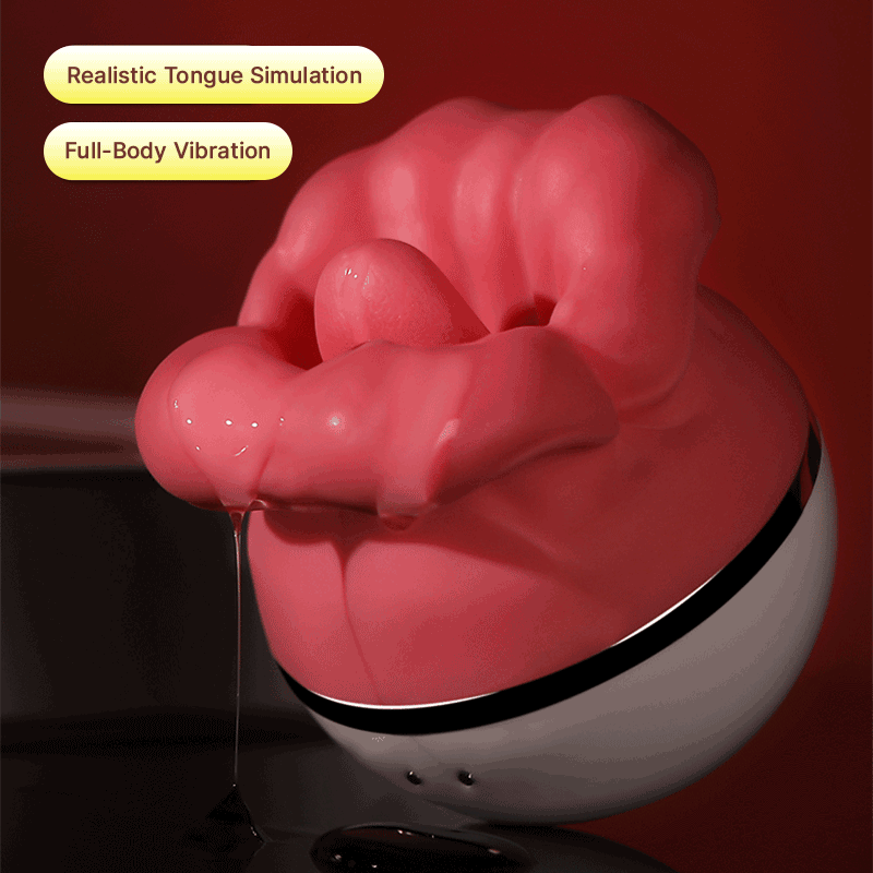 Wondebliss Big Mouth Massager Realistic Tongue Simulation - Soft Silicone, Lifelike Licking