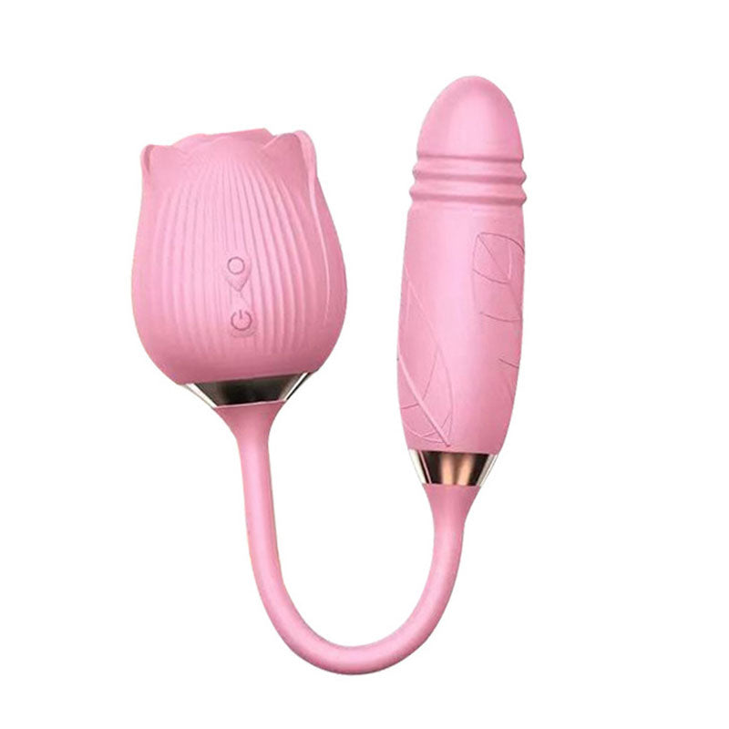 Wondebliss BloomGarden II Rose Vibrator Pink - Front View, Elegant Design