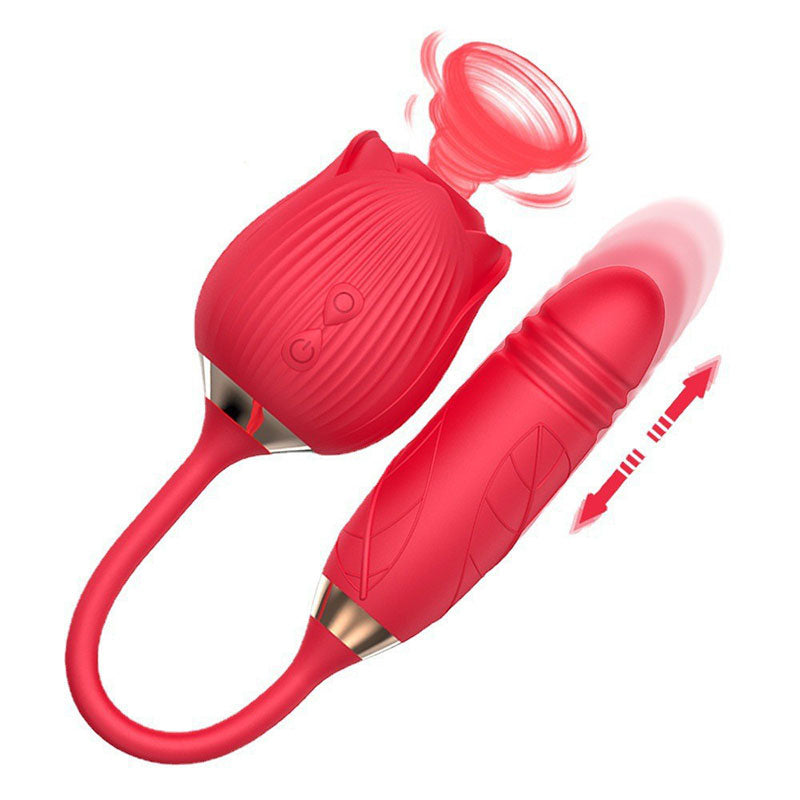 Wondebliss BloomGarden II Rose Vibrator - Side View, Elegant Rose-Shaped Design