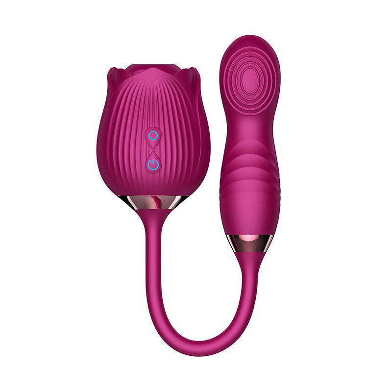 Wondebliss BloomGarden IV Rose Vibrator Purple - Front View, Elegant Rose Design