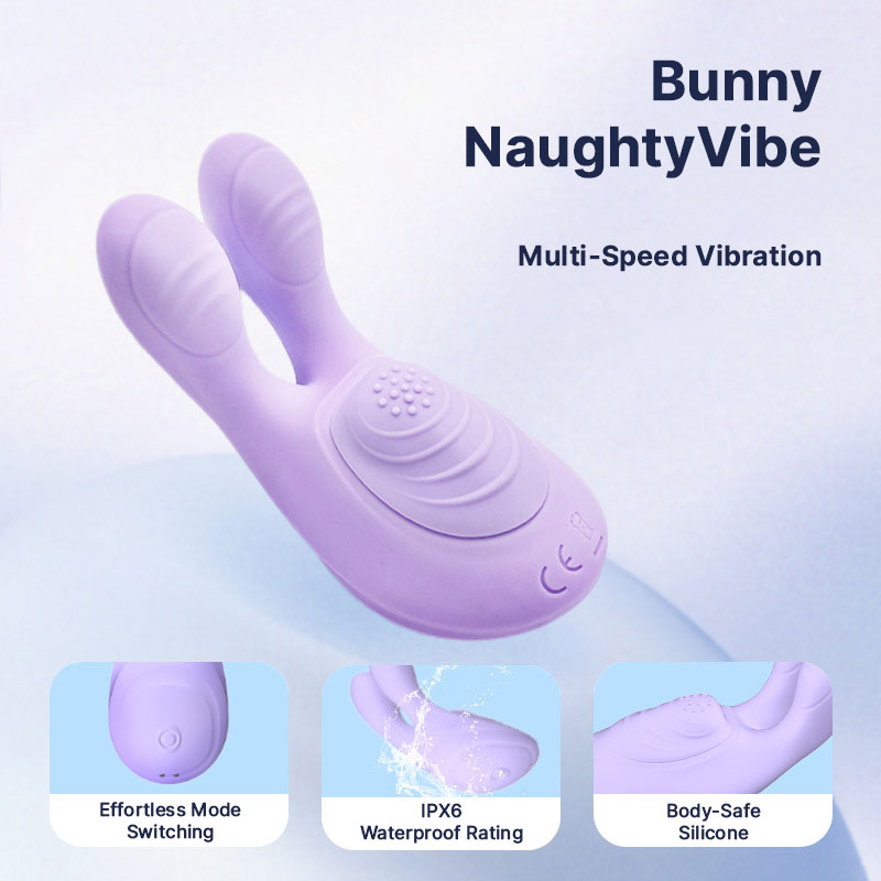 WONDEBLISS Bunny Naughty Vibe purple clitoral vibrator main product photo