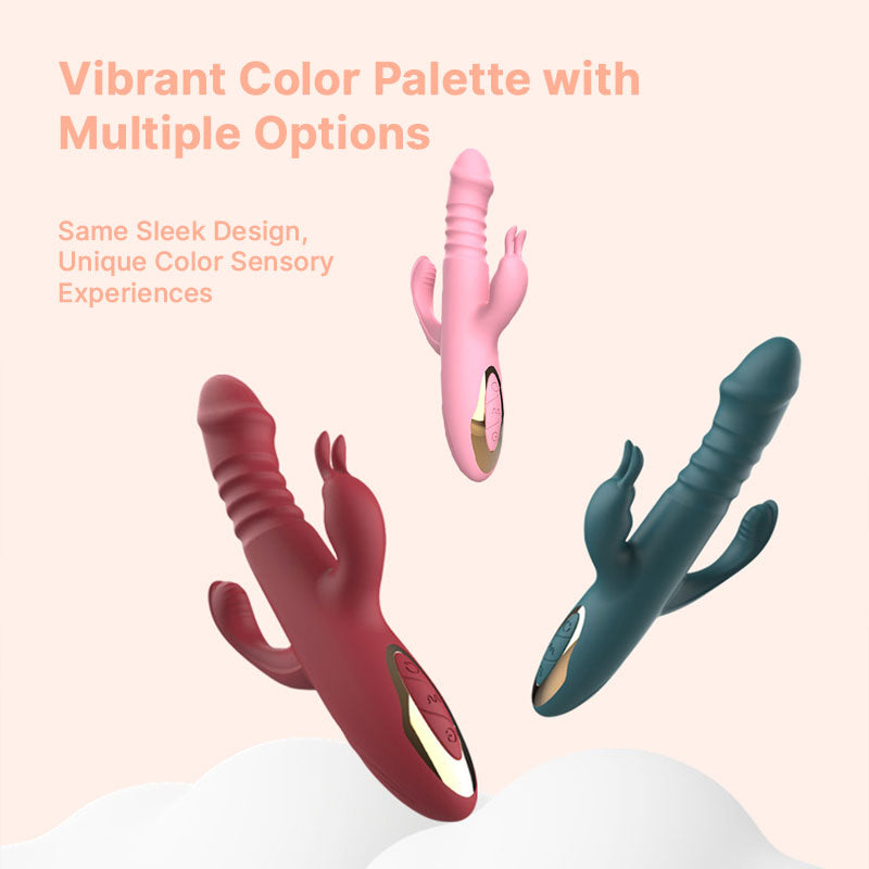 WONDEBLISS BunnyDuo vibrator red pink green three color comparison