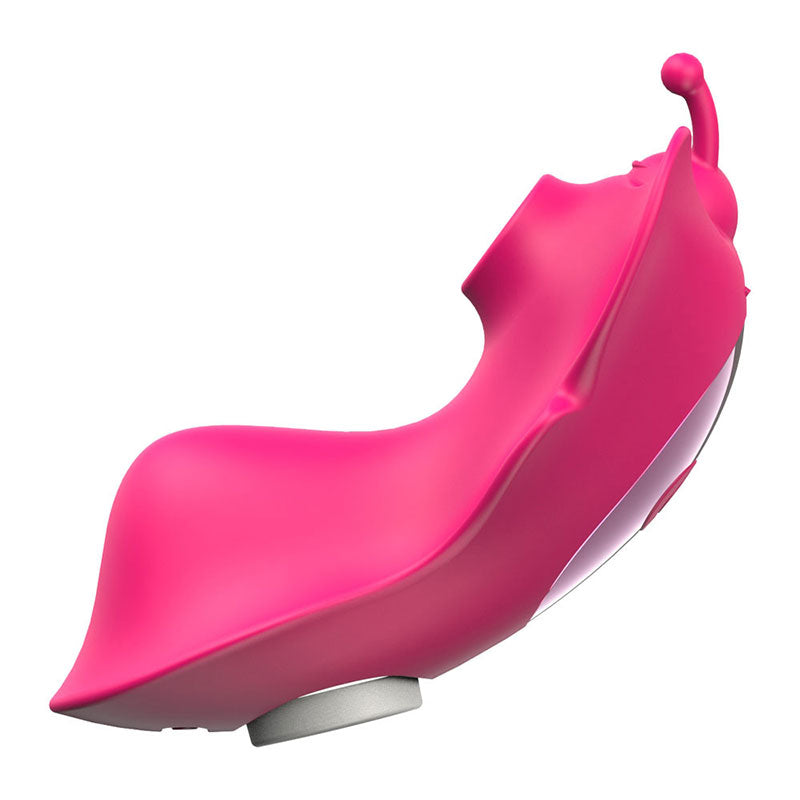 WONDEBLISS Butterfly Wearable Clitoral Suction Vibrator in Fuchsia