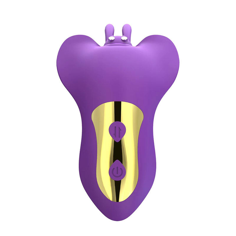 WONDEBLISS Butterfly Thrusting wearable massager purple front view