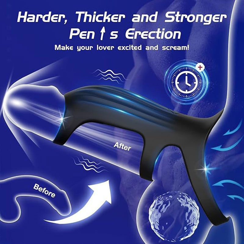 WONDEBLISS adjustable vibrating cock ring dual stimulation couple use demonstration