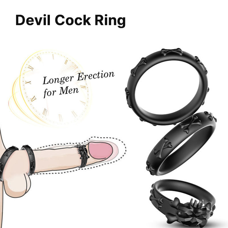 WONDEBLISS Devil cock ring 3-piece set wearing diagram guide