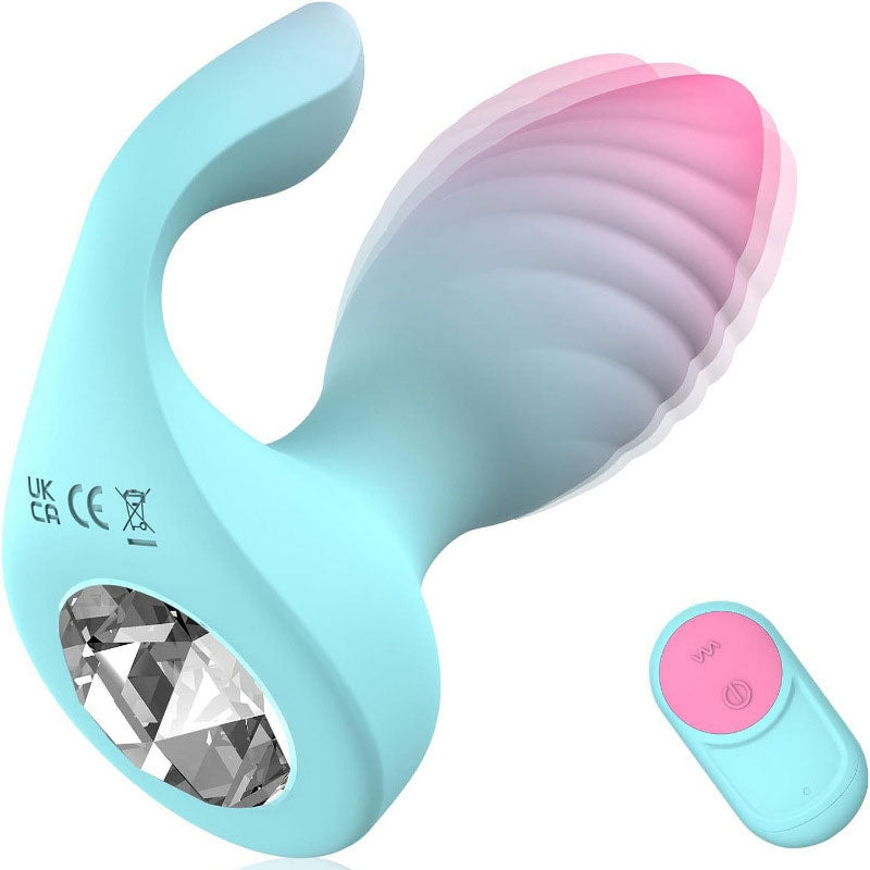 WONDEBLISS Diamond Anal Plug main view, pink blue