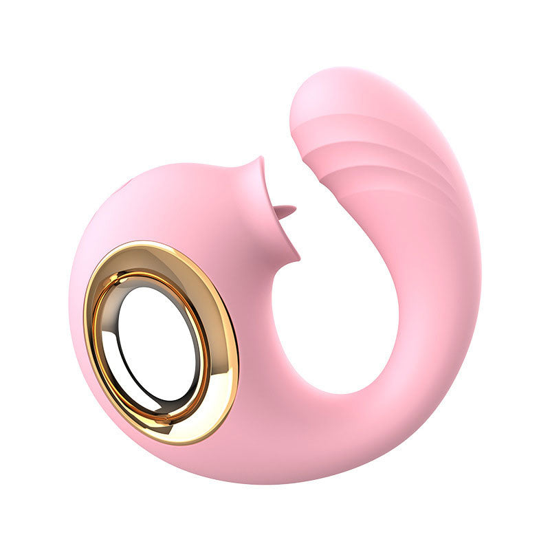 WONDEBLISS Dolphin Tongue vibrator pink color overall real product photo