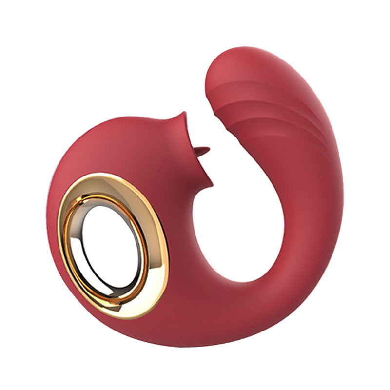 WONDEBLISS Dolphin Tongue vibrator roland red color overall real product photo