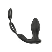 WONDEBLISS double-ring prostate massager side view, black