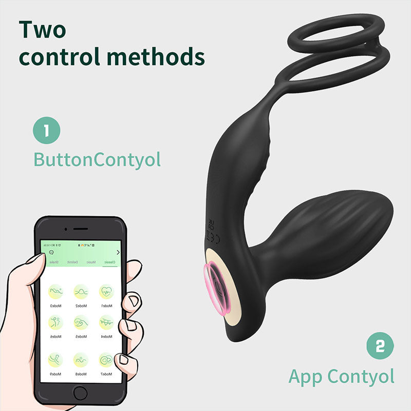 WONDEBLISS 3-in-1 double-ring prostate massager APP control interface