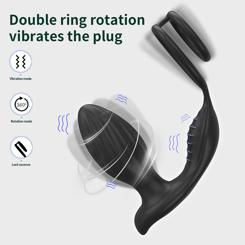 WONDEBLISS 3-in-1 double-ring prostate massager rotary detail close-up