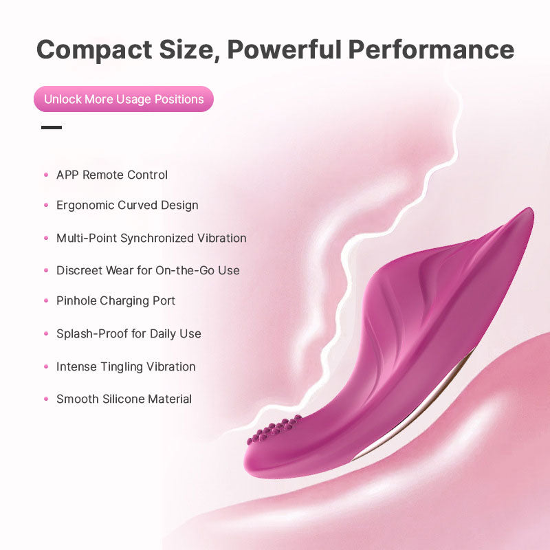 Wondebliss Dream Butterfly Wearable Stimulator Feature Summary - APP Control, 9 Modes, Waterproof