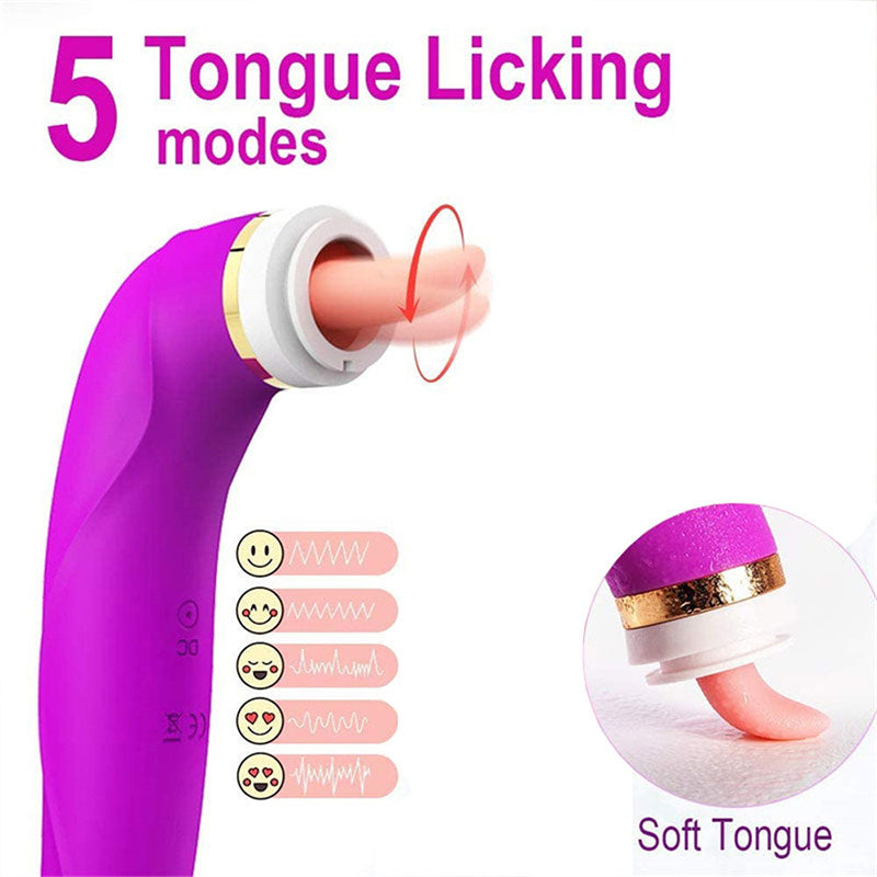 WONDEBLISS Elf licking suction vibrator 5-speed tongue licking demonstration
