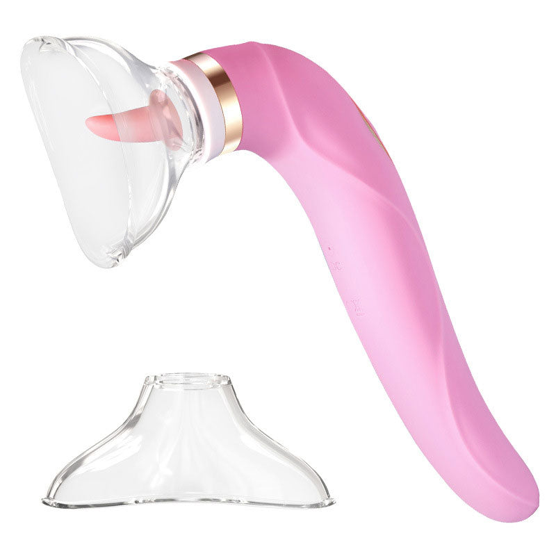 WONDEBLISS Elf licking suction vibrator pink color overall view