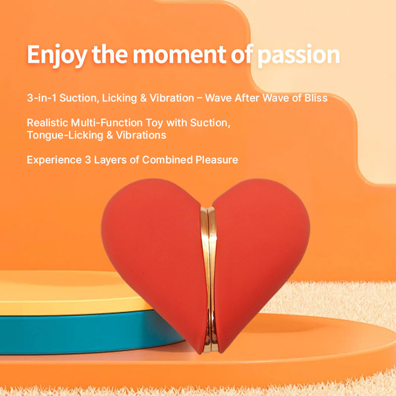 WONDEBLISS Gina heart vibrator 3-in-1 suction licking vibration function overview