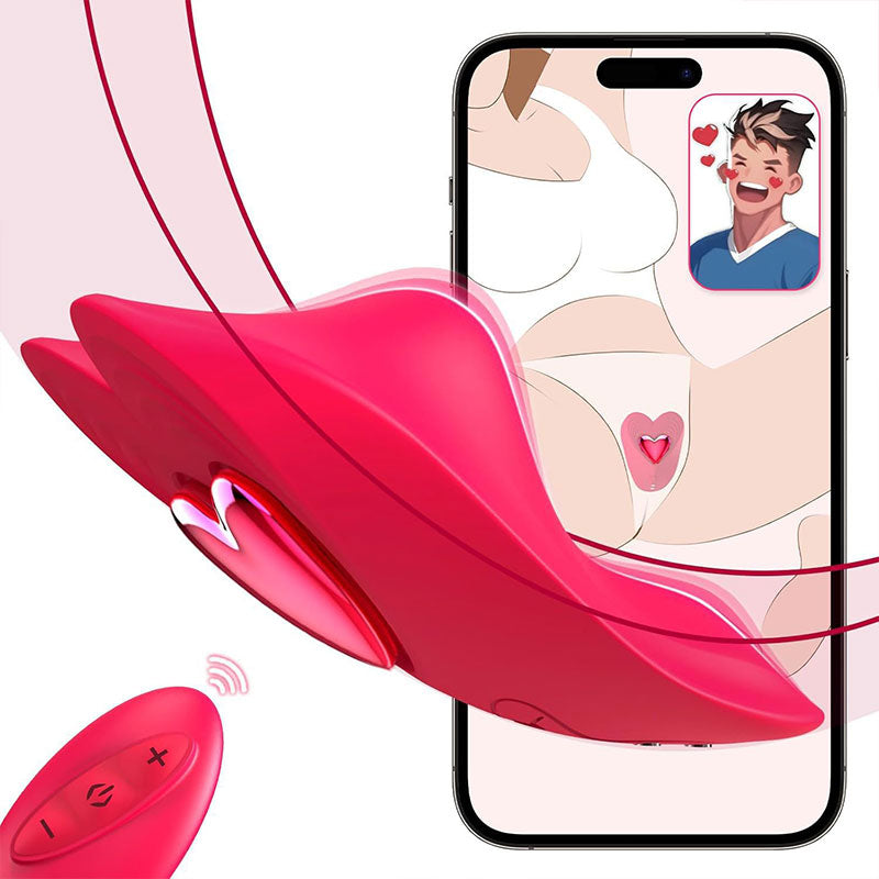 WONDEBLISS Heartbeat wearable clitoral massager red app and wireless remote control version