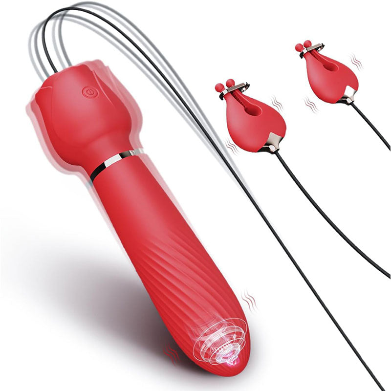 WONDEBLISS Heart Rose 2-in-1 nipple toy side view detail