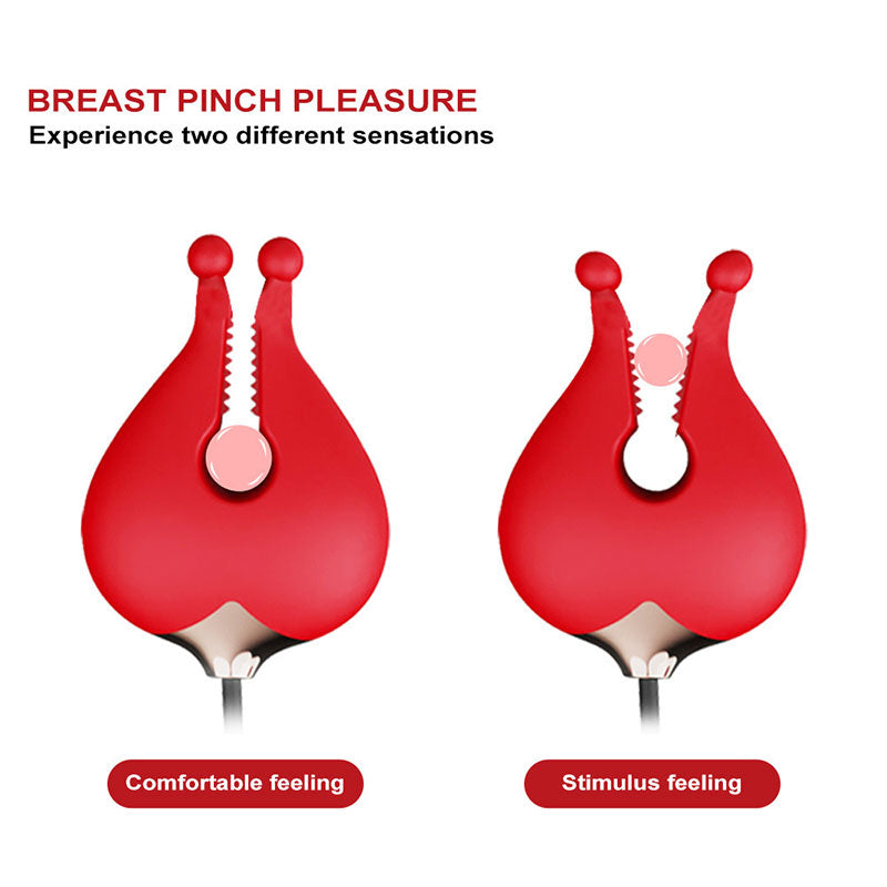 WONDEBLISS Heart Rose 2-in-1 nipple toy dual sensation soft bump demonstration