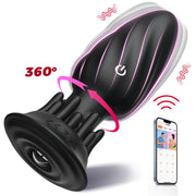 WONDEBLISS Lamp Wick rotating anal plug APP control version, black