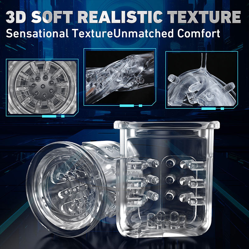 WONDEBLISS Lens 3-in-1 masturbator silicone TPE 3D realistic texture detail