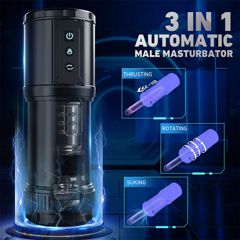 WONDEBLISS Lens 3-in-1 masturbator auto thrust rotate suck demo