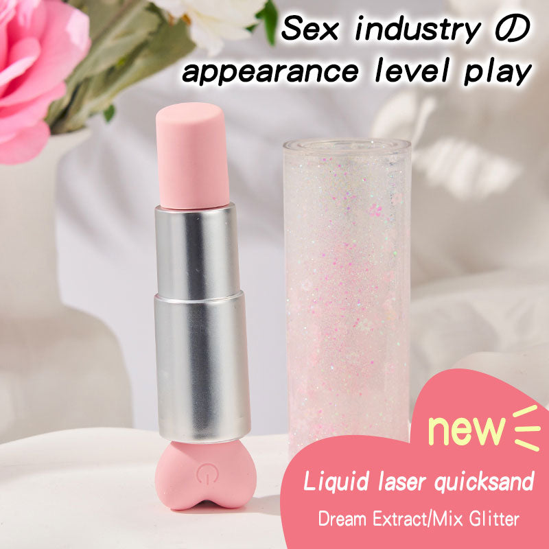 WONDEBLISS Lipstick vibrator laser glitter finish close-up detail