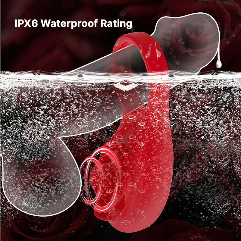 WONDEBLISS Luce rose vibrating cock ring IPX6 waterproof splash-proof test