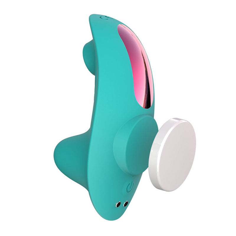 WONDEBLISS Magnetic Wearable clitoral massager in mint green color