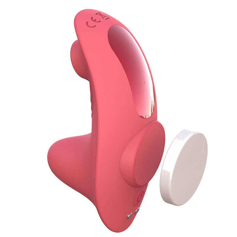 WONDEBLISS Magnetic Wearable clitoral massager in orange color