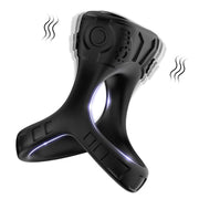 WONDEBLISS Mecha-X vibrating cock ring black color front main product photo