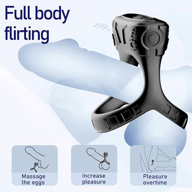 WONDEBLISS Mecha-X vibrating cock ring full-body interactive flirting demonstration