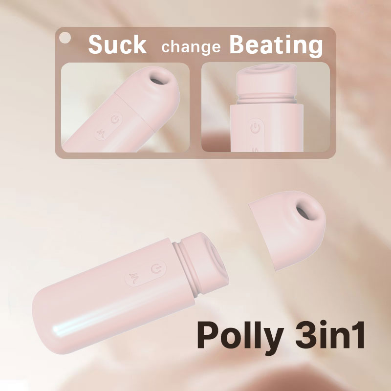 WONDEBLISS Polly 3-in-1 clitoral stimulator interchangeable head design detail
