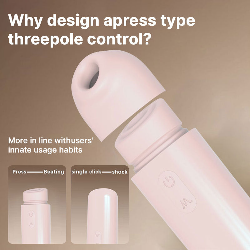 WONDEBLISS Polly 3-in-1 clitoral stimulator three-pole button control detail