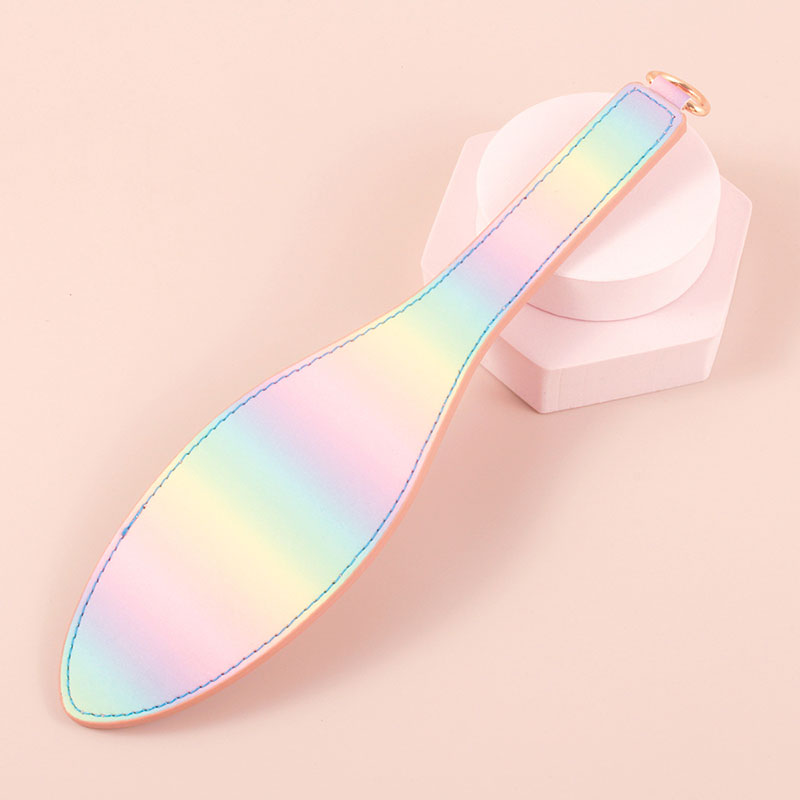 Wondebliss rainbow faux leather spanker from 8-piece bondage restraint set