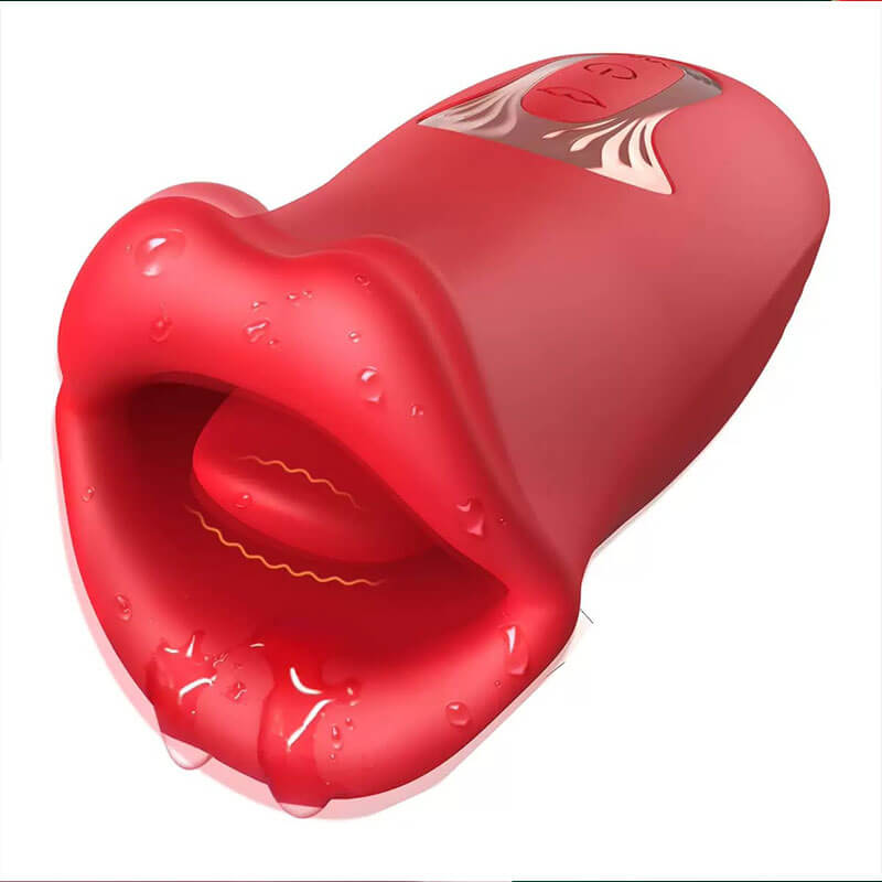 WONDEBLISS Rose Muncher Intimate Massager in Red – Lip-Style Suction Vibrator