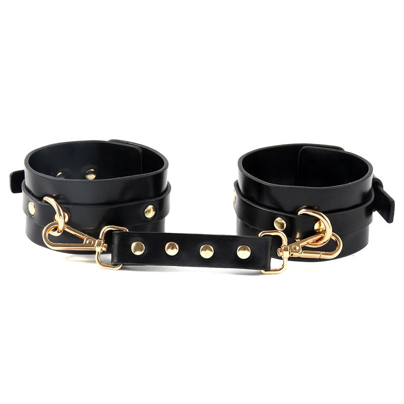 Wondebliss metal hardware faux leather ankle cuffs with sturdy buckle and adjustable strap