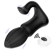WONDEBLISS Rocket Dinosaur prostate massager front view, black